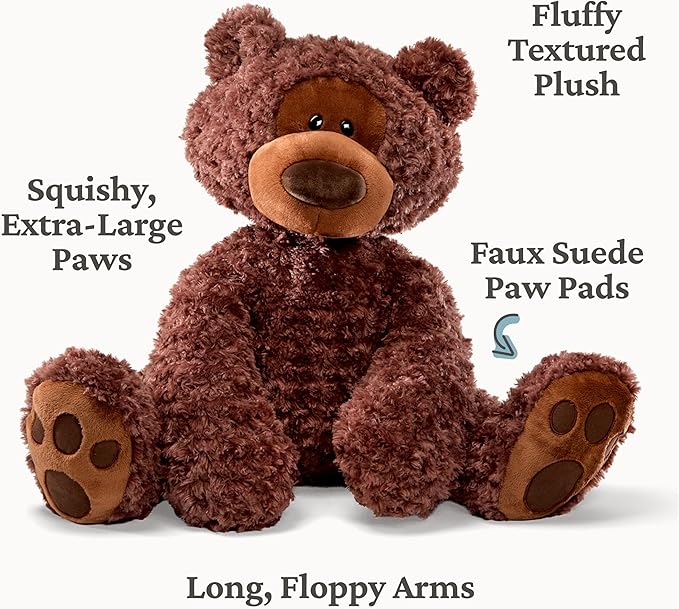 GUND Jumbo Philbin Teddy Bear, Large Teddy Bear, Stuffed Animal for Ages 1 and Up, Plush Toy, Chocolate Brown, 29"