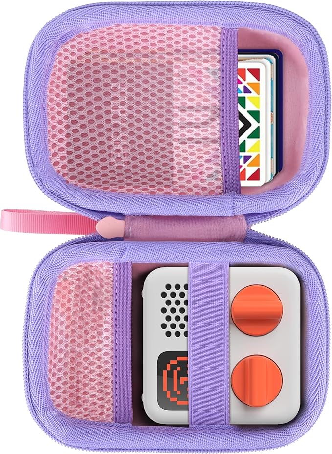 Storage Case Compatible with Yoto Mini Kids Audio Player Travel Device Plays Stories Music Podcast Radio Speaker (Pink + Purple Zipper)