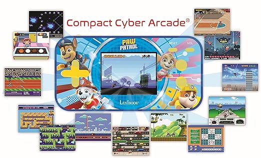 Lexibook Paw Patrol Chase, Compact Cyber Arcade Portable Console, 150 Games, LCD, Battery Operated, Red/Blue, JL2367PA