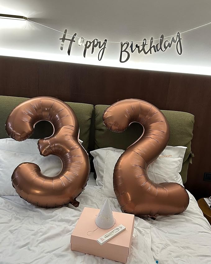 40 Inch Coffee Brown Number 0 Balloon, Giant Number 0 Balloons for 10th 20th 30th 40th Birthday Decorations, Party Supplies for Baby Boy Girl, Coffee Brown Party Decor