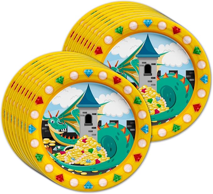 Mythical Dragon Birthday Party Supplies Set Plates Napkins Cups Tableware Kit for 16
