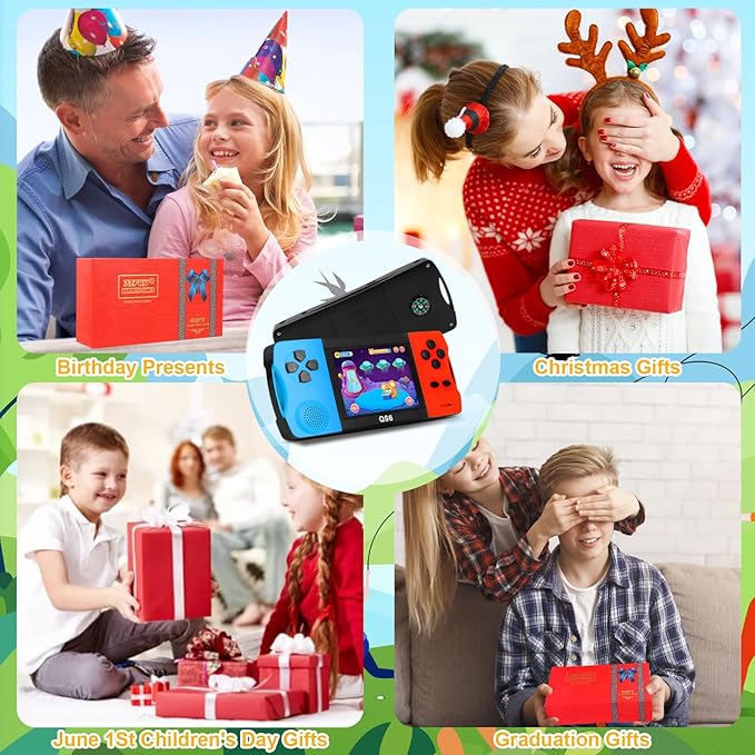 Handheld Games for Kids with Built-in 100+ Classic Retro Games, 3.2" IPS Screen Portable & Rechargeable Arcade Gaming Player,Travel Toys Birthday Gift for Boys Girls