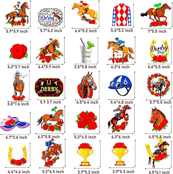 Derby Horse Centerpiece Sticks 25pcs Horse Racing Table Decorations Derby Party Decorations Derby Party Supplies for Horse Racing Party Talk Derby to Me Party Supplies