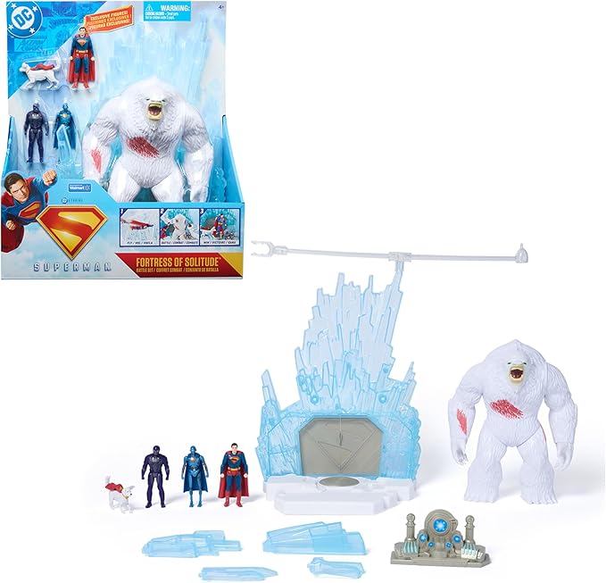 DC Comics - Fortress Of Solitude Playset - Complete Game Universe From The Movie - 3 Figures Included - Super Hero And Super Villain - Collectible Toy - Child Gift - Child Toy Ages 4+