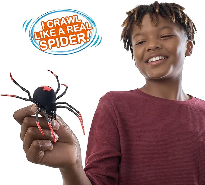 Robo Alive Crawling Spider Glow in The Dark (2 Pack) by ZURU Battery-Powered Robotic Interactive Electronic Spider Toy That Moves and Crawls, Prankst Toys for Boys, Kids, Teens