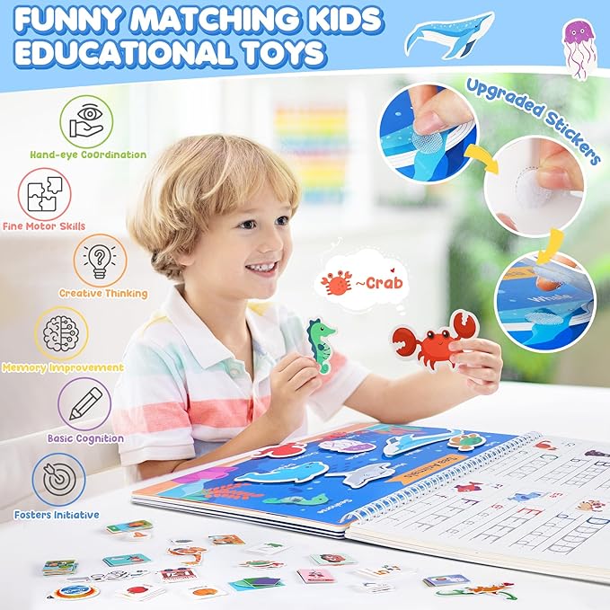 Busy Book for Toddlers 3-5,Preschool Learning Activities,Montessori Learning Educational Toys, Tracing Activity Coloring Books for Kids Ages 4-8, Autism Sensory Travel toys,Back to School,Easter Gifts