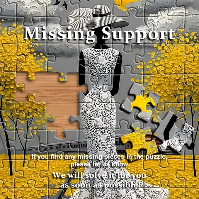 Beauty Women Puzzle for Adults 1000 Pieces, Vintage Elegant Black Lady Scenic Puzzle Aesthetic Art, Narure Plant Tree Challenge Jigsaw Puzzle Painting