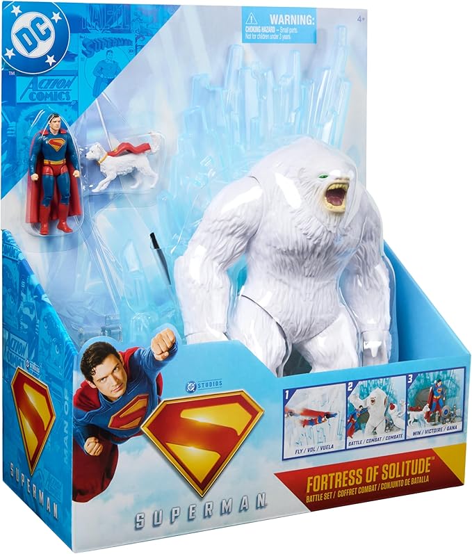 DC Comics - Fortress Of Solitude Playset - Complete Game Universe From The Movie - 3 Figures Included - Super Hero And Super Villain - Collectible Toy - Child Gift - Child Toy Ages 4+