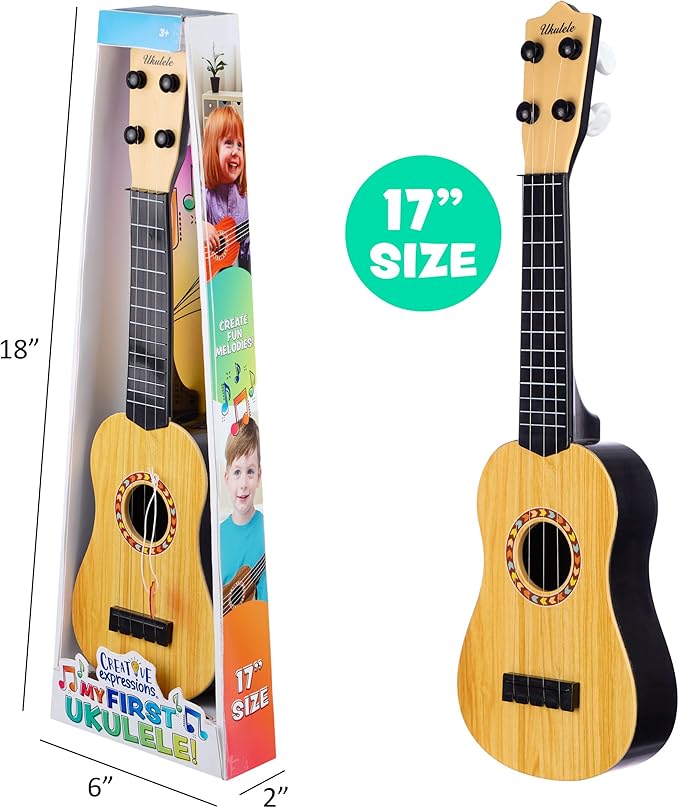 My First Ukulele, 16'' Beginner Musical Instrument Toy Child Activity, Children Learning Education Starter Guitar Gift