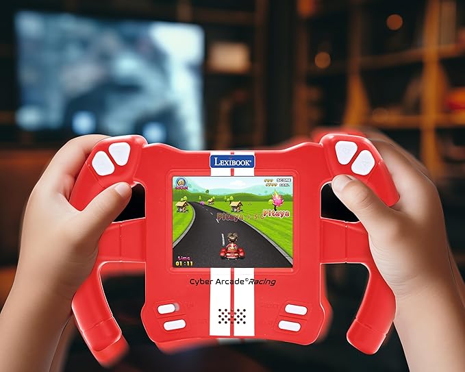 Lexibook, Cyber Arcade Racing, Motion Sensor Console, 30 Racing, Action & Thinking Games, Tilt Control, JL3150, Red