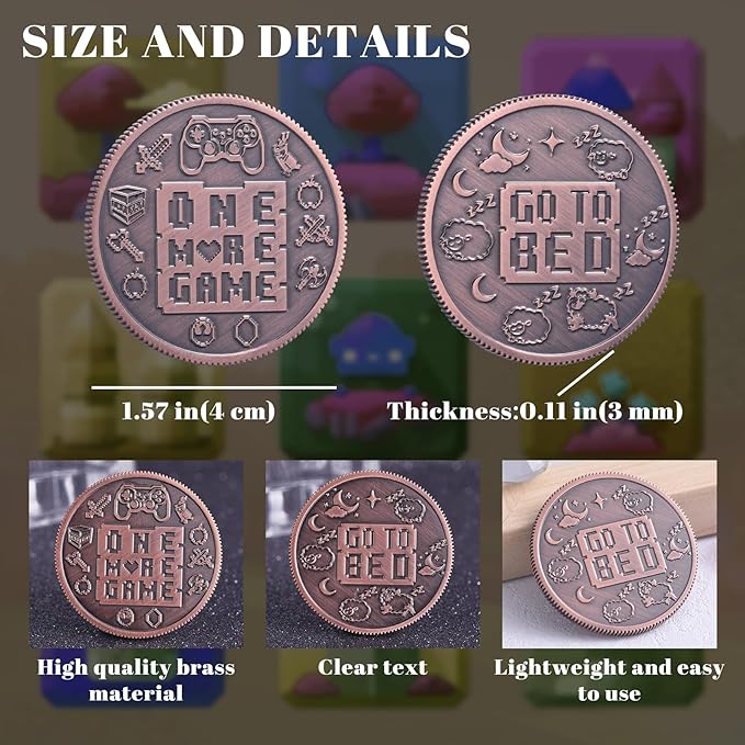 Ultimate Gamer Gift for Men - Double Sided Decision Maker Coin for Boyfriend, Husband & Gamers | Stress-Relieving Gaming Accessories for Birthday, Christmas & Valentines Day, Gamer Stocking Stuffer