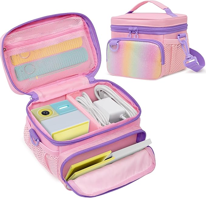 GRAOSO Travel Carrying Case Compatible with Nex Playground Game System, Storage Bag for Indoor Family Video Console, Remote and More Accessories with Handle & Shoulder Strap, Pink (Case Only)