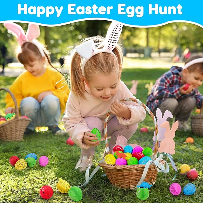 30PCS Large Hatching Dinosaur Eggs for Dinosaur Birthday Party Favors for Kids 3-5 4-8 Goodie Bag Easter Egg Stuffers Classroom Prizes Bulk Treat Stuff Novelty Grow in Water Dino Eggs with Toys Inside