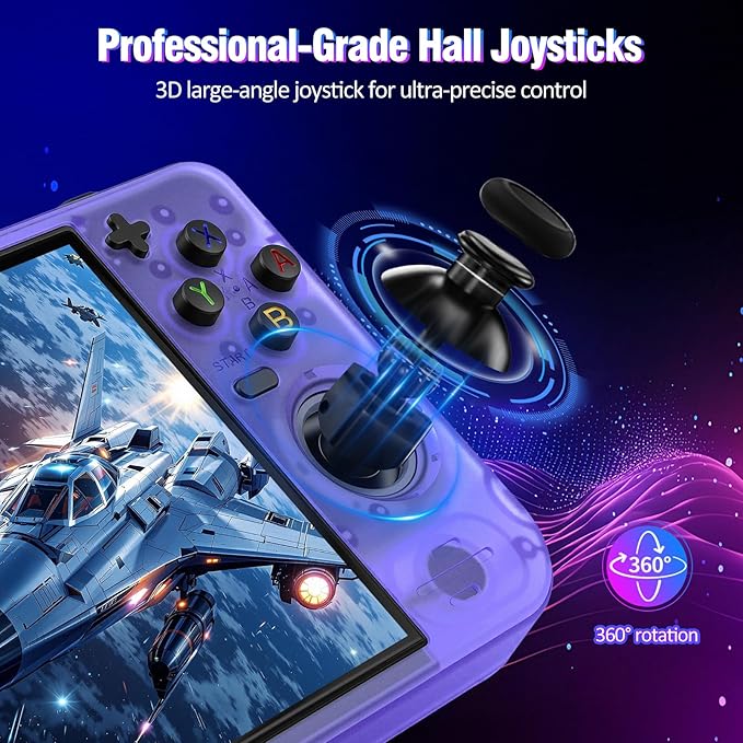 RF40H Handheld Game Console, 4.0" Retro Gaming Console Preloaded 20,000+ Classic Games, Open Source Linux System, Support WiFi Online Play, Portable Pocket Hand Held Video Game (Transparent Purple)