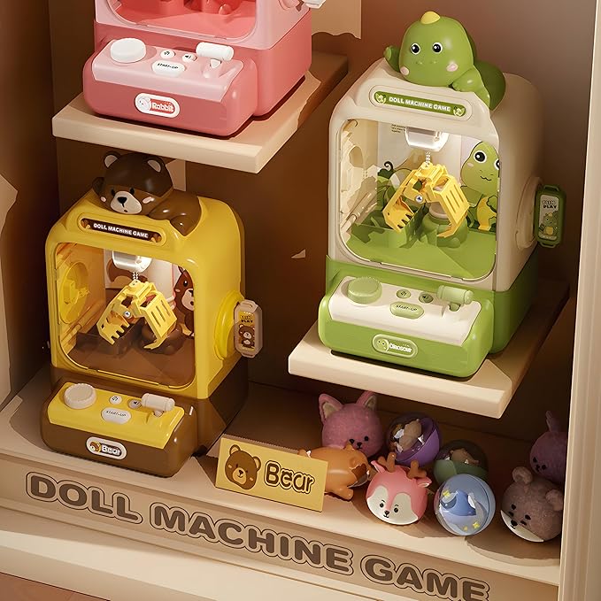 Claw Machine for Kids,Dinosaur Small Mini Vending Machine with 20Pcs Prizes
