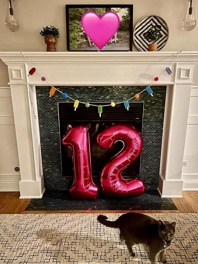 Number Balloons 1, 40 Inch One Balloons for 1st Birthday Girl Boy 1 11 21 Party Decorations Baby Shower Photo Shoot, Rose Purple 1 Balloon