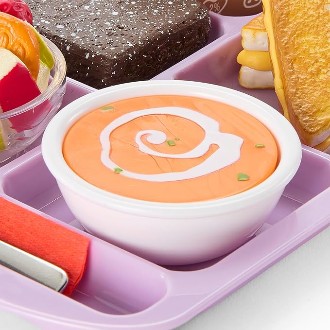 American Girl Truly Me 18-inch Doll Hungry for Hot Lunch Playset with Sandwich, Soup, Fruit, and Brownie, For Ages 6+