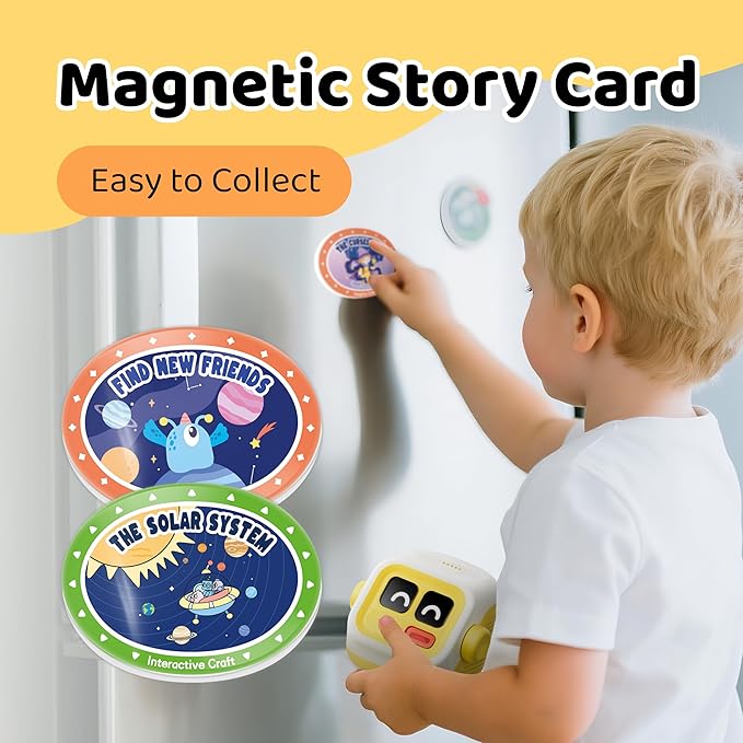 Space & City Explorers Story Cards – Imagine Craft & Interactive Craft 2-Pack, 57 Tales with Custom Names & Solar System Quizzes, Screen-Free Learning Fun for Kids, Bedtime(No Player)