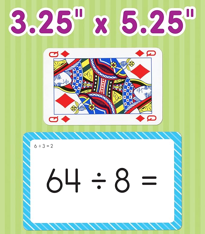 Carson Dellosa Education Division, Fractions, and Multiplication Flash Cards, 3 Sets of Flashcards, Math Games for Kids 8-12, 3rd Grade Mathematics Practice and Up