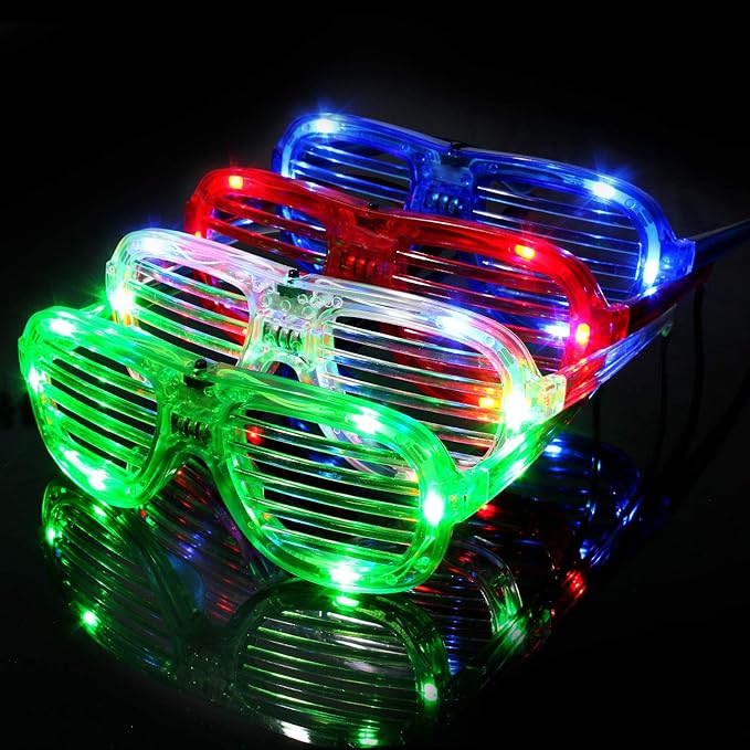 M.best 12 Pack LED Glasses 4 Colors Light Up Glasses Glow In The Dark Party Supplies Favor for Kids Adult Birthday,Raves, Halloween,Christmas, New Year