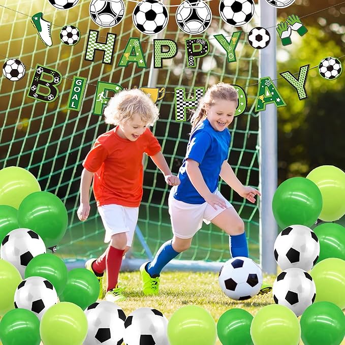Soccer Birthday Party Decorations Soccer Balloons Banner For Men’s Boy’s Birthday Party Sports Theme Party Football Theme Party Supplies