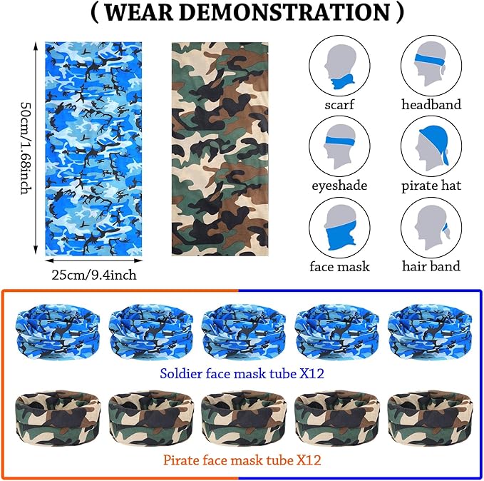 Sosation 24 Sets Nerf Party Supplies for Boys Girls 72 Pcs Gun Party Favors Two Team Nerf War Birthday Pack Safety Glasses Face Mask Wrist Belt Band Accessories Children Kids Toy Bulk(Blue and Green)