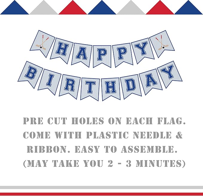 Hockey Birthday Banner, Ice Hockey Happy Birthday Sign, Hockey Party Decorations, Party Supplies