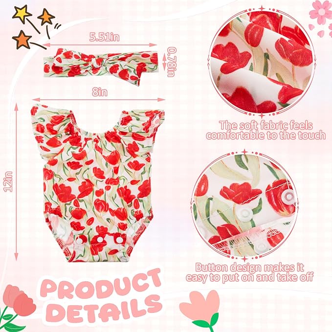3 Set Reborn Baby Doll Clothes for 17-22 Inch Colorful Baby Doll Clothes Dress Accessories with Headband Bulk for Girl Dress Up(Floral)