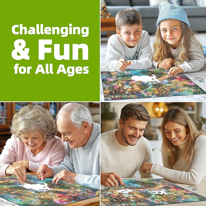 Blueforest - Fantasy Elf World - 1000 Piece Jigsaw Puzzle for Adults Challenging Funny Family Puzzle Perfect for Game Nights Finished Puzzle Size is 27.55 x 19.68 inches