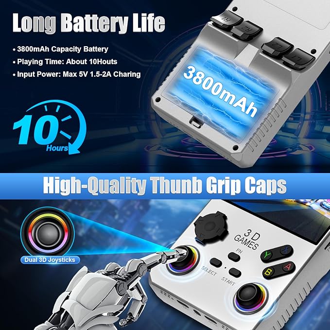 2026 V40MAX Upgraded Retro Handheld Game Console, Built in 40,000+Classic Games, 40+Simulators, Linux System, 4.0-inch 4K HD IPS Screen Video Player, 256GB, Portable Pocket Arcade Console(Silvery)