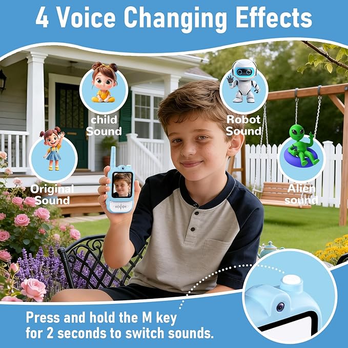 Lapare Video Walkie Talkies for Kids, Rechargeable Walkie Talkies with Screen, Outdoor Camping Toys & Birthday Gifts for Boys Girls 3-8