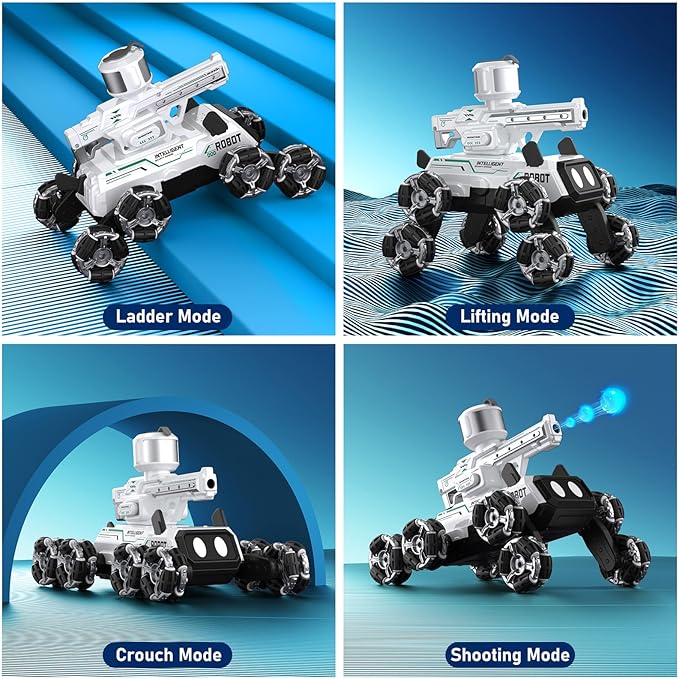 Godboat Robot Dog - Smart Toys for Kids with Music & LED Eyes, 2.4GHZ RC Car, 8-Wheel Stunt, 9+ Lifelike Actions and Water-Shooting, Age 3 4 5 6 7 8 Year Old Boys Girls Christmas & Birthday Gifts 2026