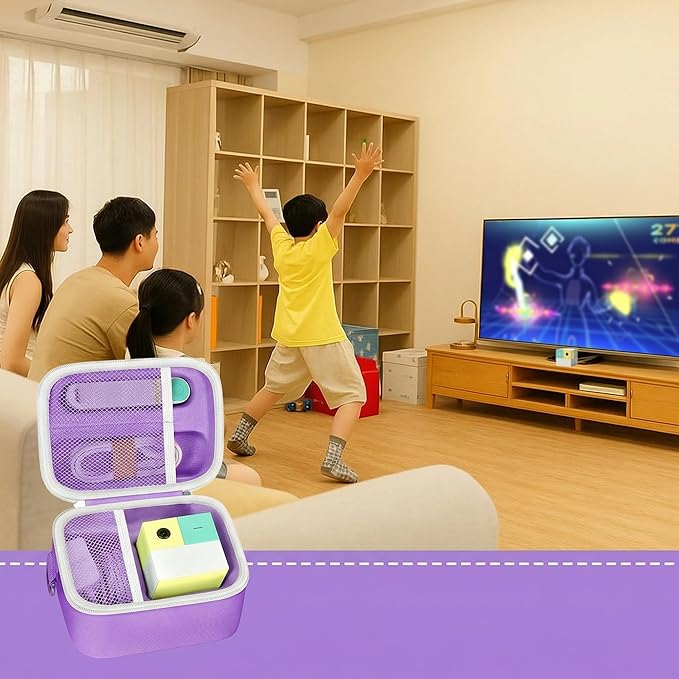 Againmore Case Compatible with Nex Playground Active Play System, Video Game Console Storage Holder Bag with Custom Slots for Device, HDMI Power Cord, Remote Control and Accessories-Purple(Box Only)