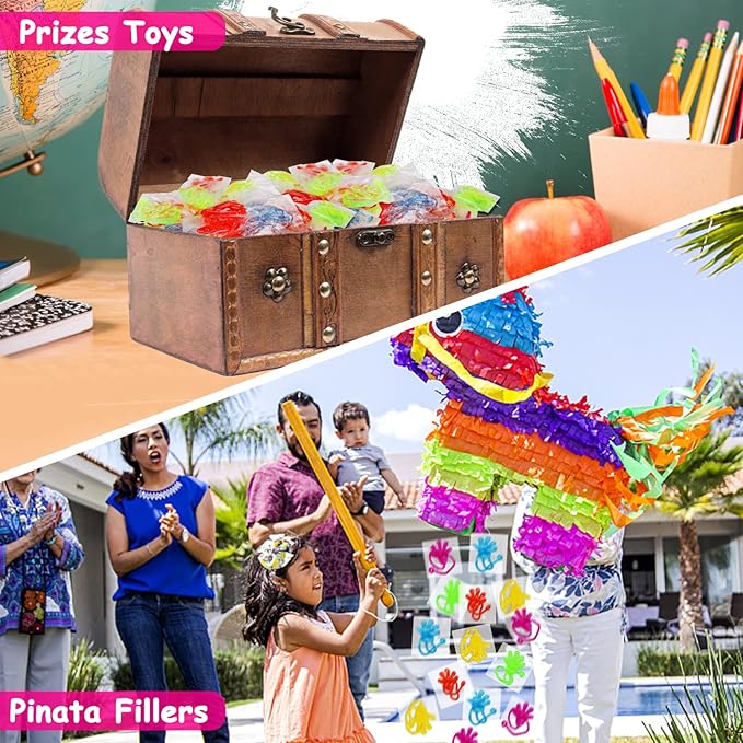 100PCS Glitter Sticky Hands Party Favors for Kids 4-8 8-12 Birthday Supplies Easter Egg Fillers Goodie Bag Stuffers Classroom Treasure Box Toys Carnival Prizes Mini Bulk Treat Trinkets Pinata Stuff