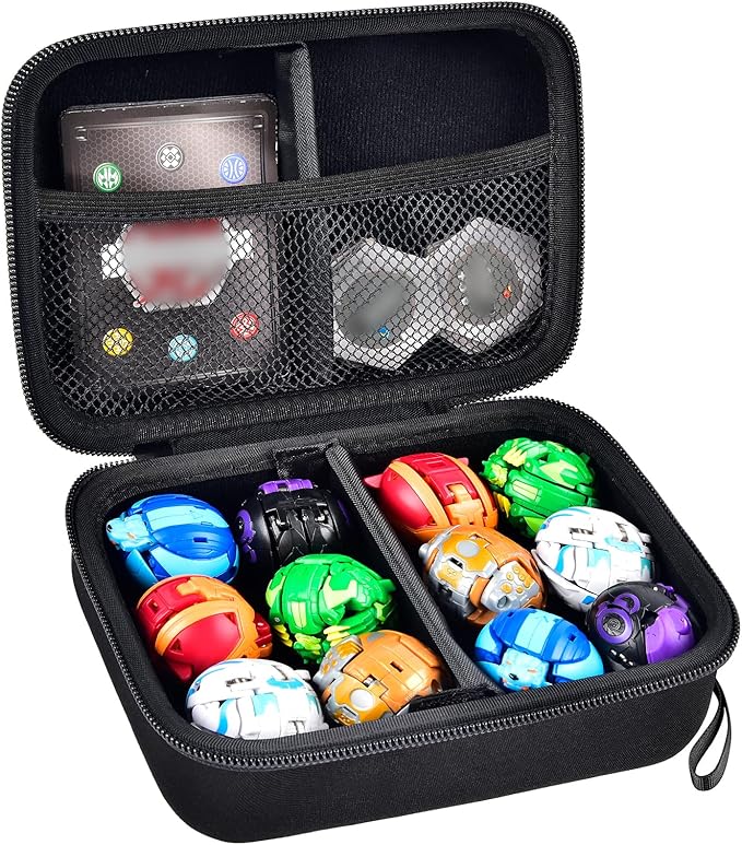 PAIYULE Case Compatible with Bakugan for Baku Gear Pack, Toys Organizer Storage for Bakucores Cards and Ultra Collectible Action Figures, Toy Container Holder for Bakugon Figure (Box Only) Black