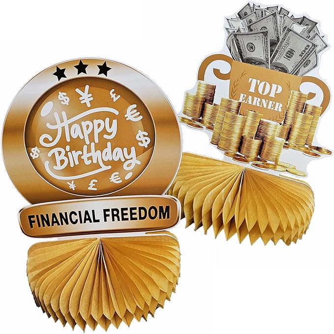 Hilarious 6Pcs Money Themed Birthday Party Honeycomb Centerpieces Bill Dollar Party Table Decorations Table Topper for Birthdays Casino Weddings Bachelorette Graduations Party Supplies