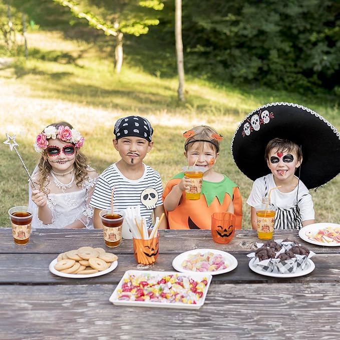 TEASlK 60 Pieces 16oz Magic Wizard Party Cups Disposable Magic Cups Plastic Drinking Cups for Halloween Party Birthday Vintage Castle Party Decoration(Castle)