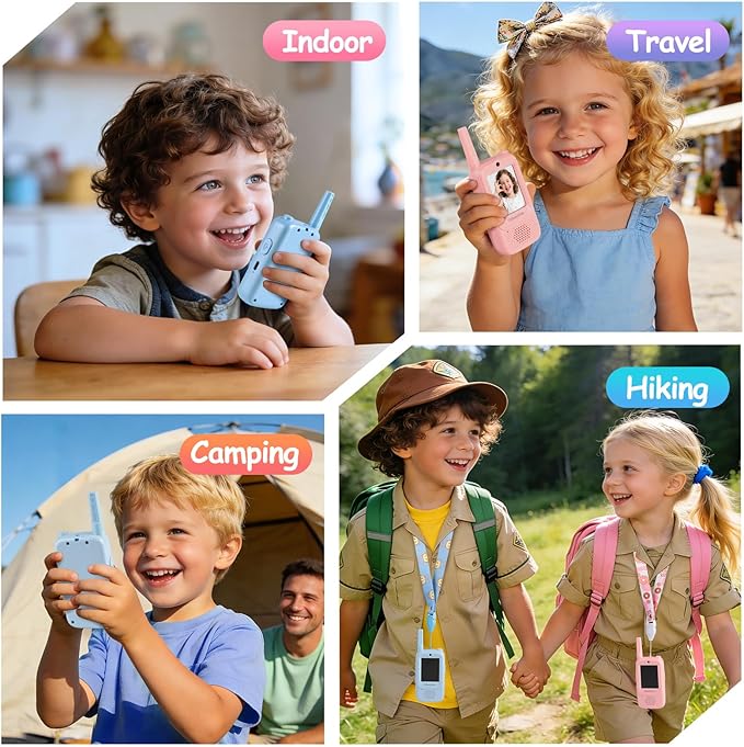 Video Walkie Talkies for Kids - Upgraded Handheld Rechargeable with Camera, Take Photos, Video Call & Voice Messages, Perfect for Outdoor Hiking,Camping,Travel (2 Pack)