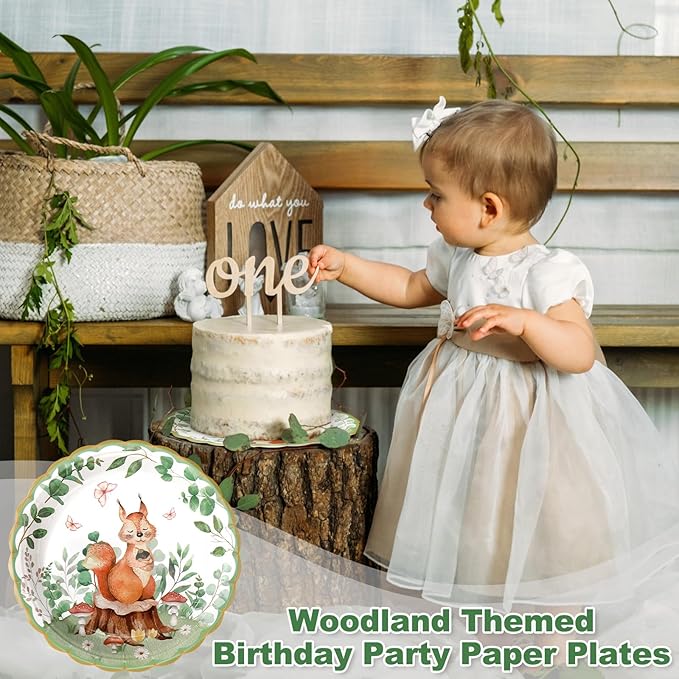 60 Pcs Jungle Safari Baby Shower Plates Paper Boys Girls Woodland Animals Birthday Party Decorations 7 Inch Disposable Zoo Animal Dinnerware Plates for Wedding Jungle Theme Baby Shower Party