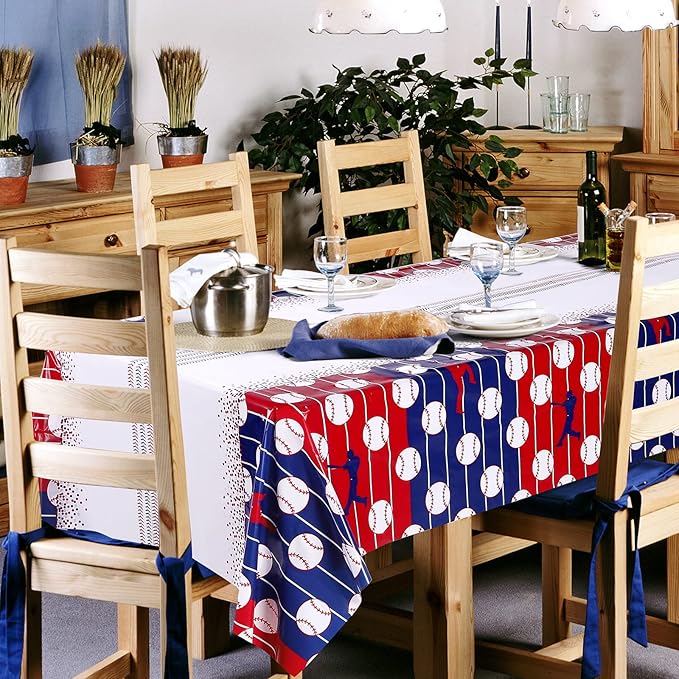 durony 2 Pieces Baseball Tablecloth Plastic Baseball Table Cover Baseballs Theme Party Supplies Waterproof Rectangle Tablecloth for Baseballs Theme Birthday Sport Party Decorations