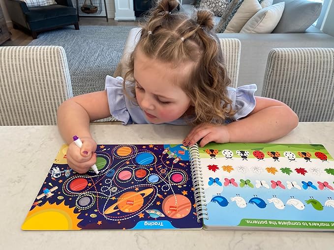 BenBen Preschool Learning Activities, 52 Pages, Tracing Books for Kids Ages 3-5, Kindergarten Workbooks, Toddler Writing Practice, Pre K Busy Book Educational Toys, Autism Learning Materials