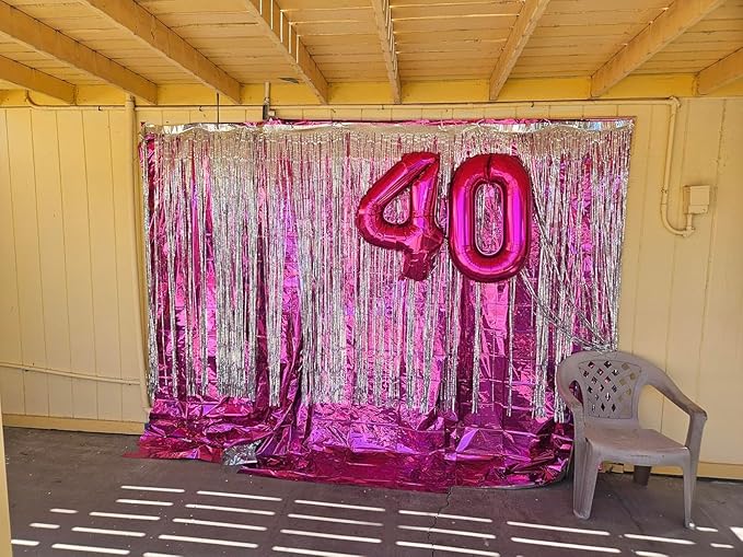 40 Inch Hot Pink Number 9 Balloon, Giant 9 Number Balloons for 9th Birthday Decorations, Party Supplies for Baby Boy Girl, Hot Pink Party Decor