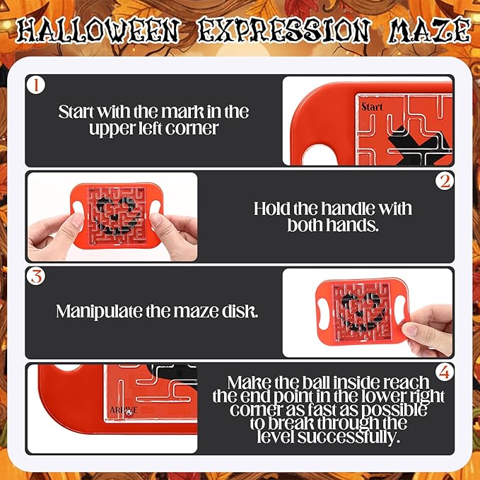 Maze Puzzle Cube Bulk Christmas Maze Game Educational Cube Handheld Brain Teaser Puzzles Party Favor Christmas Party Favor for Kid Goodies Bag Exchange Gift(Halloween)