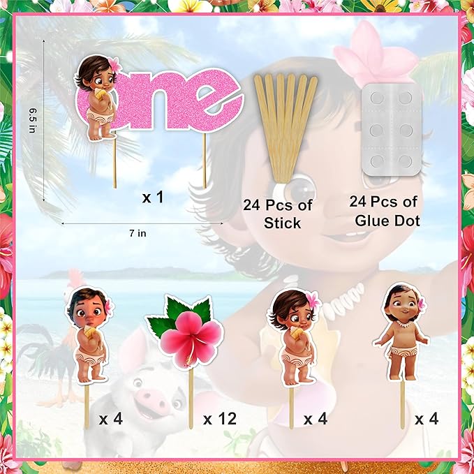 "Bby Mna Theme– Adorable 1st Birthday Party Decoration for Girl or Boy – Cute Cartoon Theme Birthday Banner – Perfect for Cake Smash, Photo Booth, Indoor and Outdoor Party Décor"