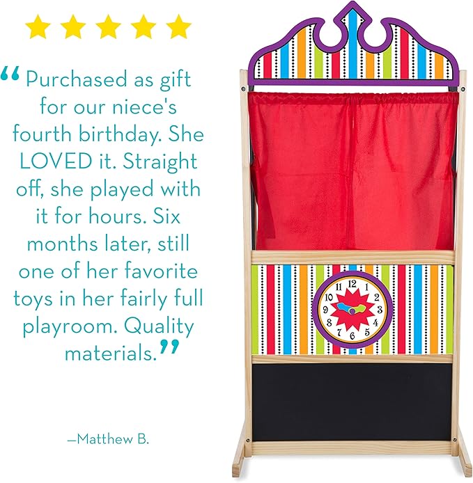 Melissa & Doug Deluxe Puppet Theater - Sturdy Wooden Construction, Age 6+