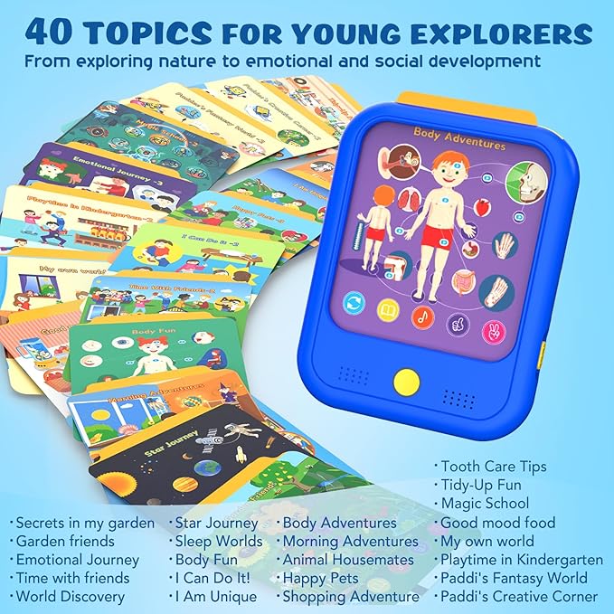 Kids Learning Tablet Educational Learning Pad for Toddlers 2-5 to Learn Alphabets, Numbers, Foods, Time, Music, Talking Cards for Toddlers，Learning Educational Toy Kids Gifts