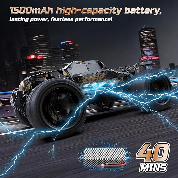 DEERC 9309E All Terrain Fast RC Cars for Adults 40KPH,4WD Electric Off-Road Remote Control Monster Truck,2.4Ghz High Speed Car,Waterproof Monster Truck with 2 Batteries for Boys & Kids