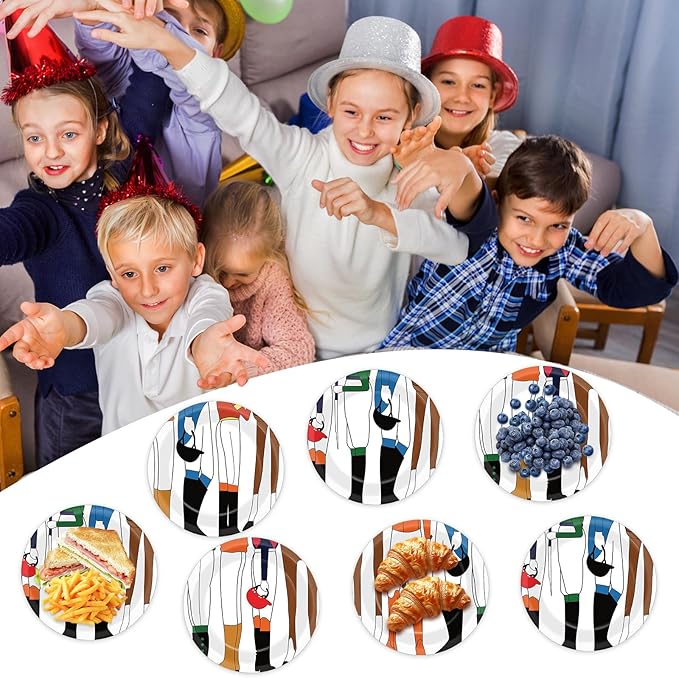 CHUNNIN 48Pcs Derby Party Paper Plates for Derby Day Party Supplies 7" Horse Racing Jockey with Horse Legs Disposable Dessert Plates for Equestrian Enthusiasts Birthday Baby Shower Decorations