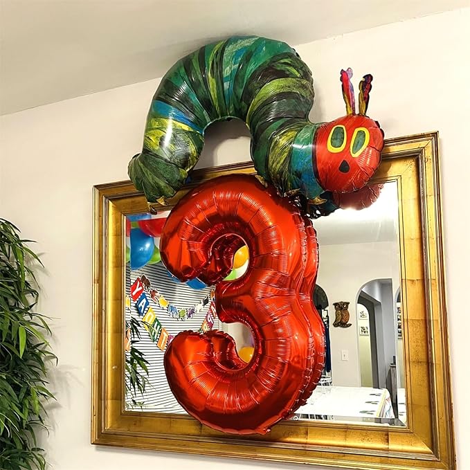 3rd Birthday Number Balloons for Girls Kids, 40 Inch Red Number Balloons 3 Large for 3rd 30th Birthday Party Decorations, Self Inflating Balloons Anniversary Graduation Party Decor Men Supplies