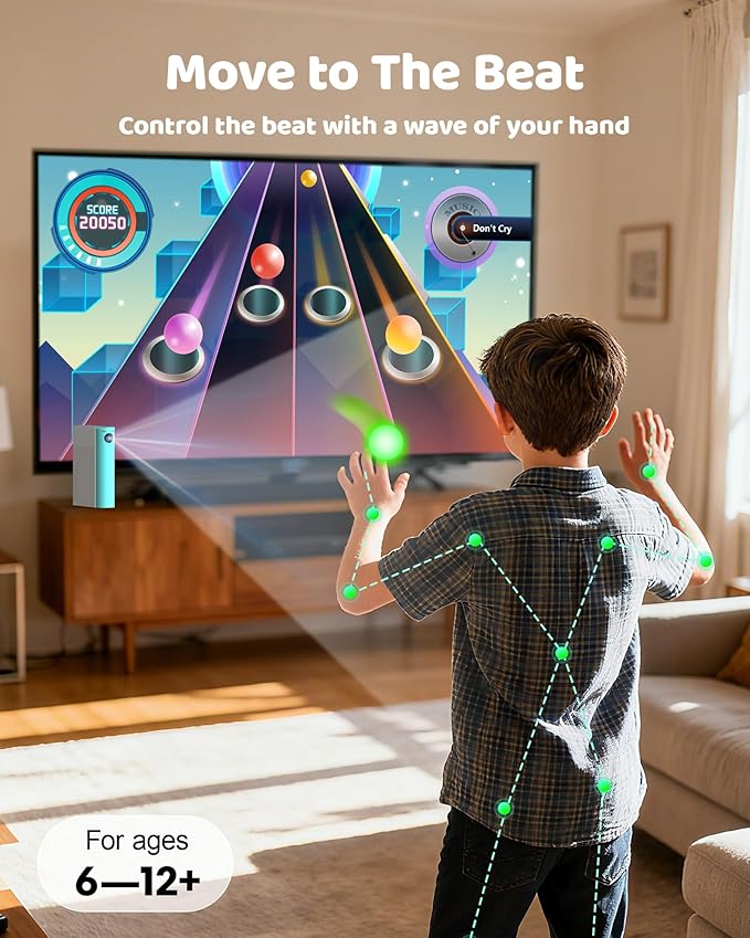 AR Motion Game Console for Kids: Plug and Play TV Video Game System for Indoor Physical Play Interactive Family Fun Game Nights Parties Playtime - Great Gift for Boys Girls (Green&White)